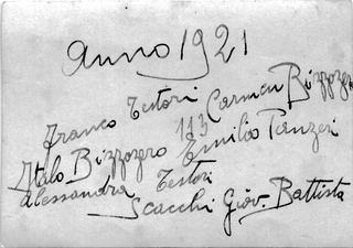 Grazia Colombo, Retro della fotografia con i bambini in posa., Famiglia Lampugnani